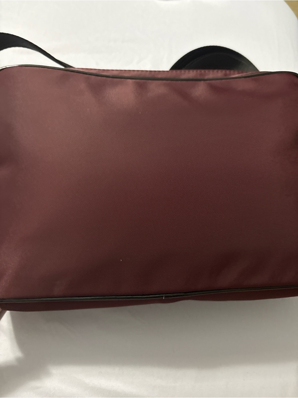 Karl Lagerfeld Burgundy Crossbody with Black Patent Bow - Picture 2 of 4